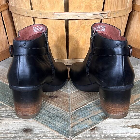 Dansko Perry Burnished Black Leather Waterproof Zip Up Ankle Booties Women EU 40 - Picture 8 of 13